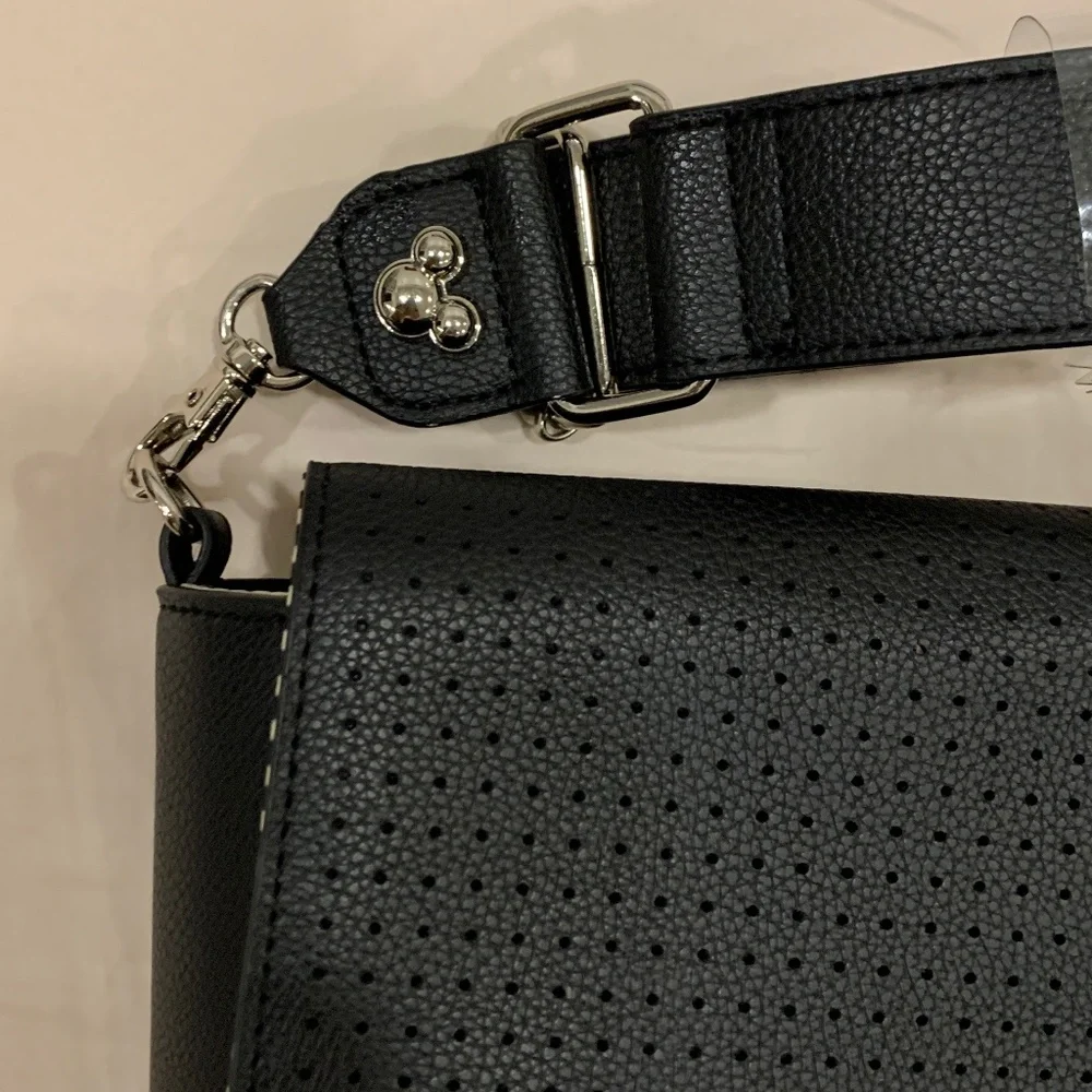 Disney Flare Crossbody Pin Bag in Black with Mickey Mouse Logo - Picture 3 of 10